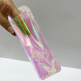 50 Transparent Holographic Self-Sealing Ziplock Bags Pink Plastic Pouch