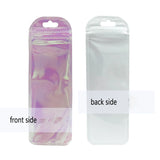 50 Transparent Holographic Self-Sealing Ziplock Bags Pink Plastic Pouch