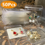 50pcs Transparent PVC Jewelry Organizer Bags Earring Ring Storage