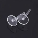 50pcs Transparent Stud Earrings Base Settings Jewelry Making Earpins Plastic