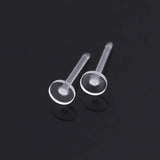 50pcs Transparent Stud Earrings Base Settings Jewelry Making Earpins Plastic