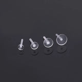 50pcs Transparent Stud Earrings Base Settings Jewelry Making Earpins Plastic