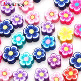 50pcs Fruits Animal Heart Round Beads Polymer Clay Spacer Loose Beads DIY