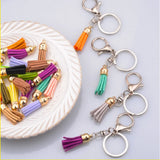 50pcs Velvet Deerskin Leather Keychain Pendant DIY Jewelry Tassel