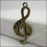 50pcs Vintage Charms Note Pendant Antique bronze for Bracelets Necklace DIY