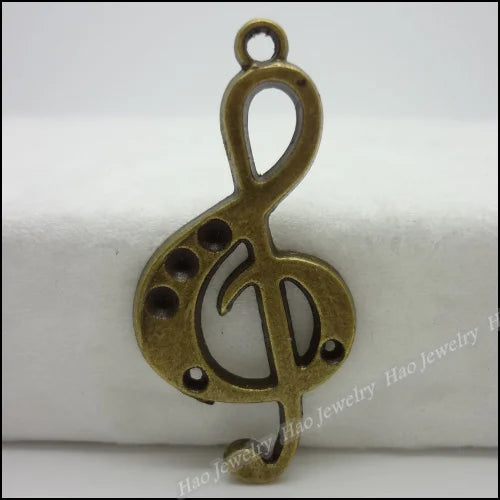 50pcs Vintage Charms Note Pendant Antique bronze for Bracelets Necklace DIY