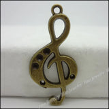 50pcs Vintage Charms Note Pendant Antique bronze for Bracelets Necklace DIY