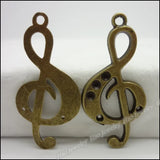 50pcs Vintage Charms Note Pendant Antique bronze for Bracelets Necklace DIY