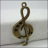 50pcs Vintage Charms Note Pendant Antique bronze for Bracelets Necklace DIY