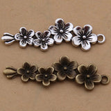 50pcs Vintage Flower-shaped Alloy Pendant Charm DIY Jewelry Accessories