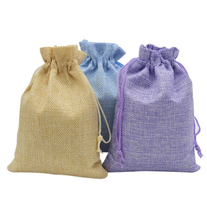 50pcs Burlap Hessia Gift Candy Bags Drawstring Jute Bags