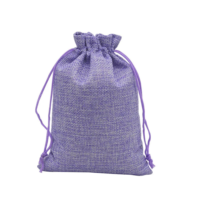 50pcs Burlap Hessia Gift Candy Bags Drawstring Jute Bags