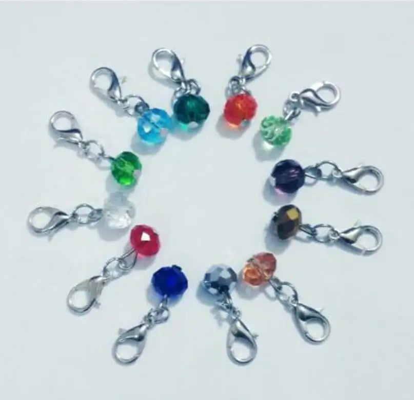 50pcs Mixed Crystal Lobster Clasp Charms for Bracelet Necklace DIY Jewelry