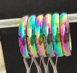 4mm Rainbow Stainless Steel Band Rings Men Women Wedding Jewelry