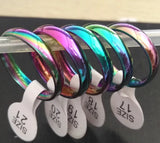 4mm Rainbow Stainless Steel Band Rings Men Women Wedding Jewelry
