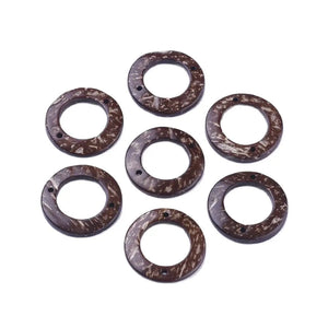 50pcs Coconut Ring Links for DIY Jewelry Making Coffee 30x4mm