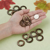 50pcs Coconut Ring Links for DIY Jewelry Making Coffee 30x4mm
