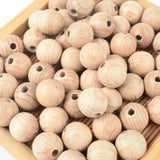 50pcs Wooden Teether Beads 12/15/20mm Natural Round Necklace Jewelry Making
