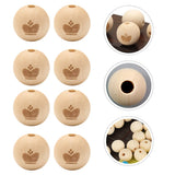 50pcs Unfinished Wooden Craft Balls for DIY Bracelets Key Chains Making