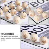 50pcs Unfinished Wooden Craft Balls for DIY Bracelets Key Chains Making
