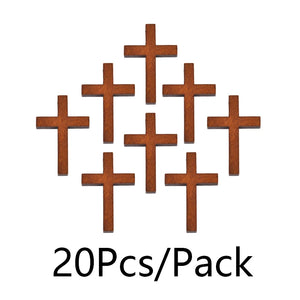 50pcs Wooden Crosses Vintage Brown Charm Pendant Necklace Making DIY Jewelry