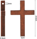 50pcs Wooden Crosses Vintage Brown Charm Pendant Necklace Making DIY Jewelry