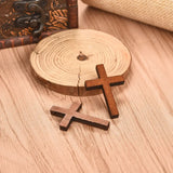 50pcs Wooden Crosses Vintage Brown Charm Pendant Necklace Making DIY Jewelry