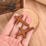 50pcs Wooden Crosses Vintage Brown Charm Pendant Necklace Making DIY Jewelry