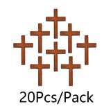 50pcs Wooden Crosses Vintage Brown Charm Pendant Necklace Making DIY Jewelry
