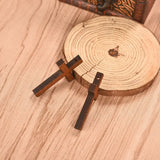 50pcs Wooden Crosses Vintage Brown Charm Pendant Necklace Making DIY Jewelry