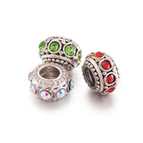 50pcs Zinc Alloy Rhinestone Bead European Bead Loose Spacer Beads