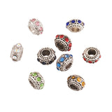 50pcs Zinc Alloy Rhinestone Bead European Bead Loose Spacer Beads