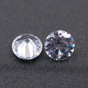 50pcs 4mm/6mm/8mm CZ Round Cut Beads Straight Hole Sewing Earring Necklace