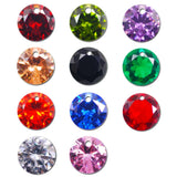 50pcs 4mm/6mm/8mm CZ Round Cut Beads Straight Hole Sewing Earring Necklace