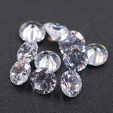 50pcs 4mm/6mm/8mm CZ Round Cut Beads Straight Hole Sewing Earring Necklace