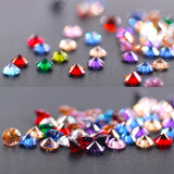 50pcs 4mm/6mm/8mm CZ Round Cut Beads Straight Hole Sewing Earring Necklace