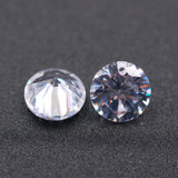 50pcs 4mm/6mm/8mm CZ Round Cut Beads Straight Hole Sewing Earring Necklace