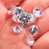 50pcs 4mm/6mm/8mm CZ Round Cut Beads Straight Hole Sewing Earring Necklace