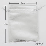 50pcs Silver Velvet Wedding Gift Bags & Pouches, Drawstring Jewelry Packaging