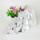 50pcs Silver Velvet Wedding Gift Bags & Pouches, Drawstring Jewelry Packaging
