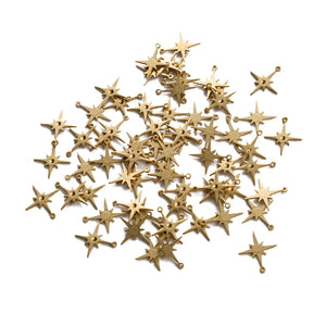 50pcs Brass Star Charms Pendant DIY Jewelry Making Findings