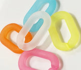 50pcs Frosted Acrylic Resin Handbag Chain Strap 27*17mm
