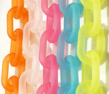 50pcs Frosted Acrylic Resin Handbag Chain Strap 27*17mm