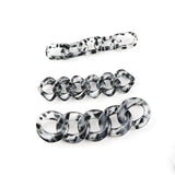50pcs Grey Leopard Acrylic Buckle Beads for DIY Handbag Chains Mask Earrings Nec