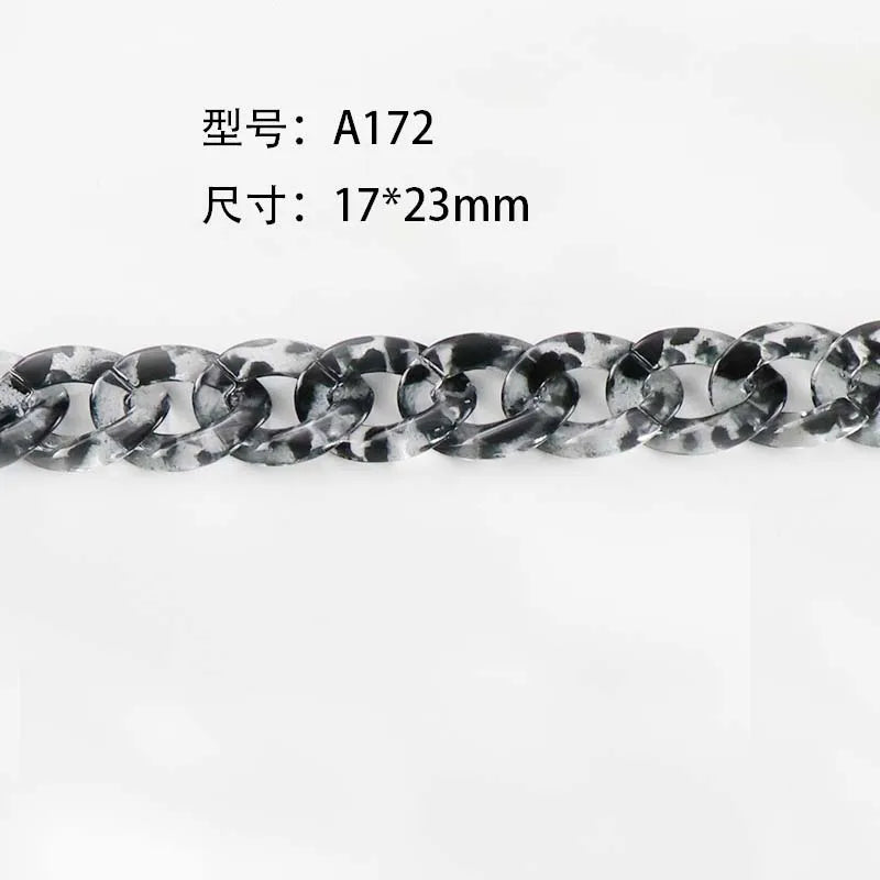 50pcs Grey Leopard Acrylic Buckle Beads for DIY Handbag Chains Mask Earrings Nec