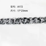 50pcs Grey Leopard Acrylic Buckle Beads for DIY Handbag Chains Mask Earrings Nec