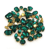 50pcs Malachite Green Glass Rhinestones for DIY Clothing