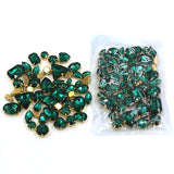 50pcs Malachite Green Glass Rhinestones for DIY Clothing
