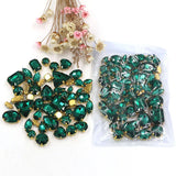 50pcs Malachite Green Glass Rhinestones for DIY Clothing