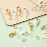 50pcs 304 Stainless Steel Lobster Claw Clasps w/ Open Jump Rings Mixed